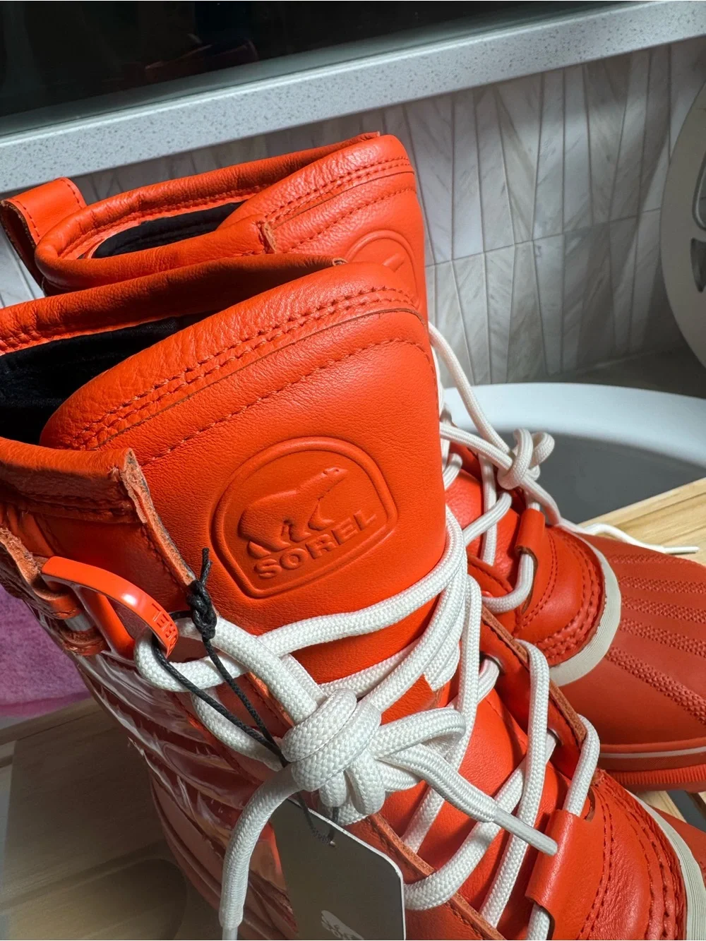 Sorel Caribou Orange High-Top Winter Insulated Waterproof Boot